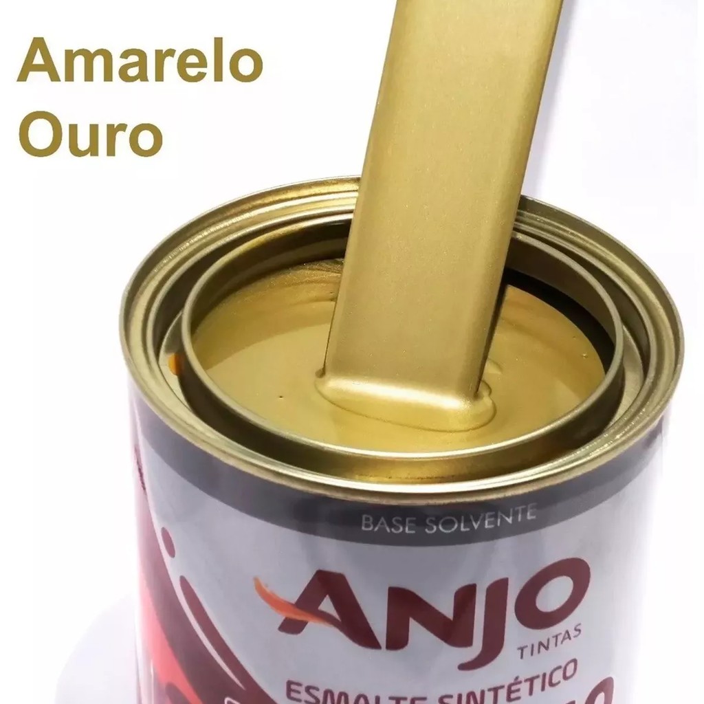 Tinta Amarelo Ouro Esmalte Sintético Metálico Plus 3,6l Anjo