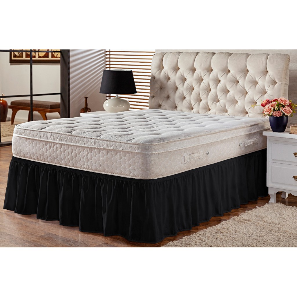 Saia Box Casal Padrão Elasticada PRETA em Oferta na Shopee