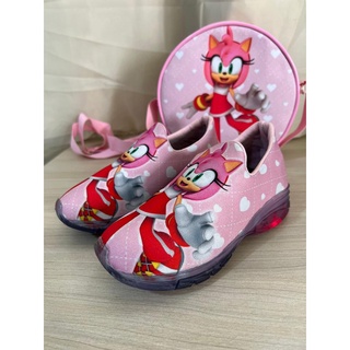Tênis Infantil LED SONIC de Menina Com Led Luzinha Personagem tenis com luzes coloridas