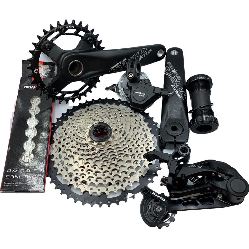 Kit Grupo Transmissão Bike Mtb 12v Inviktus Completo 1x12v Cassete 11-50 Coroa 34d