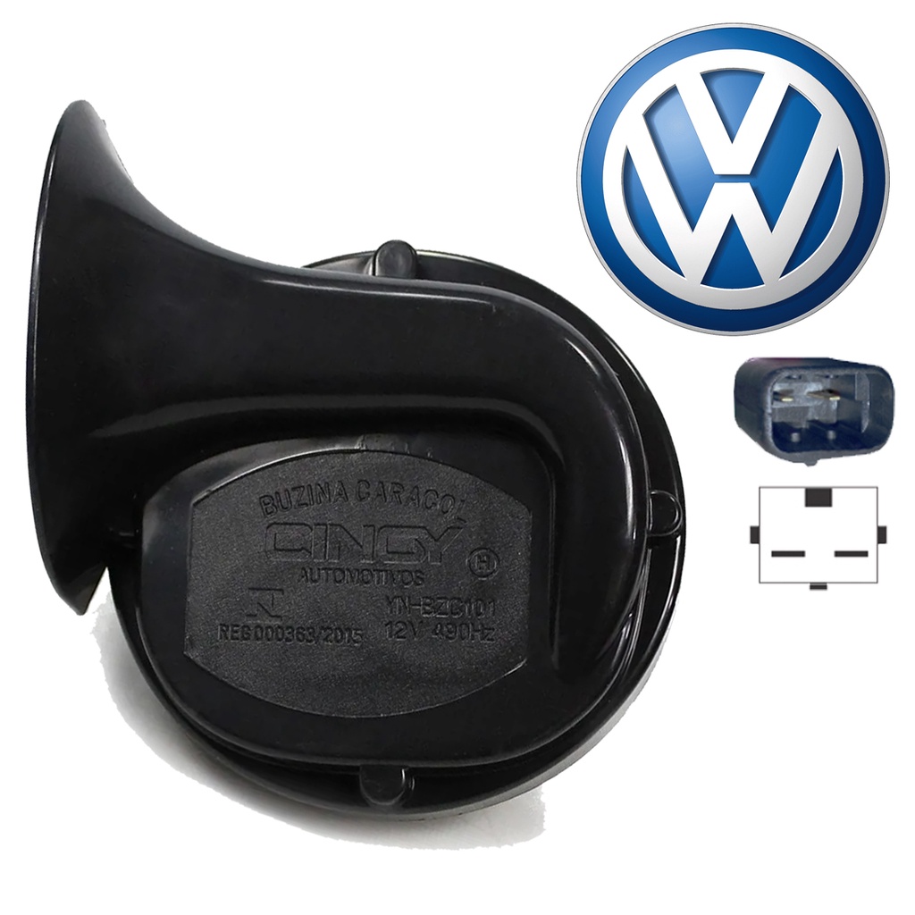 Buzina Automotiva 12v tipo Caracol Modelo para Carros Volkswagen Cinoy YN-BZCVW - Spare Parts and Accessories for Vehicles