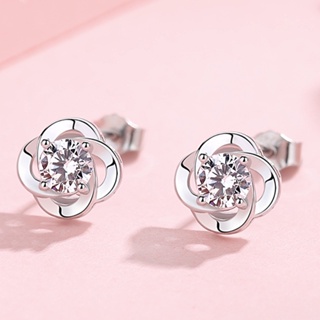 Brincos femininos de prata 925 italianos originais, brincos de joias da moda coreana em Oferta na Shopee