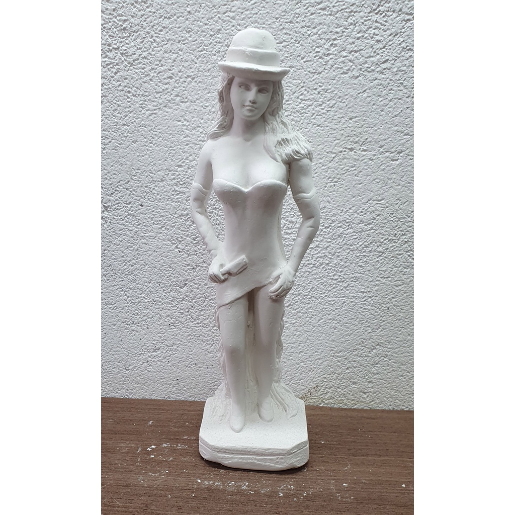 Imagem Orixá Pombagira Maria Navalha de Saia 23cm - Gesso Cru - Envio Imediato