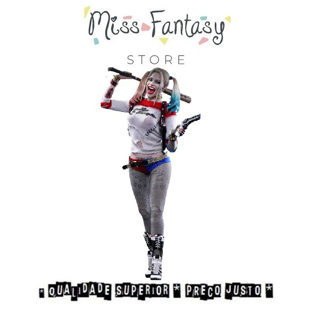 Kit Harley Quinn Arlequina Esquadrão Suicida 10 peças c/ Taco  Estilizado
