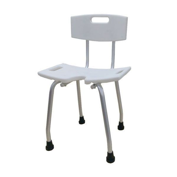 Banco Ortopédico de Alumínio Para Banho com Encosto e Abertura frontal Alo