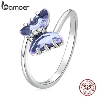 Bamoer Anel Feminino Delicado De Prata 925 Com Borboleta SCR797-6 em Oferta na Shopee