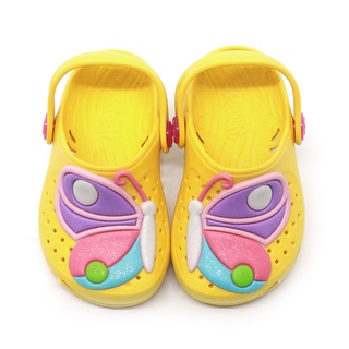 Sandália Babuche Papete Chinelo Infantil Plugt Menina Borboleta Glitter Amarelo