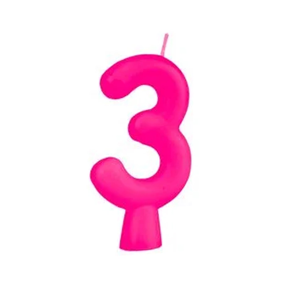 Vela Rosa - 01 Unidade - Regina - Rizzo Número:3 em Oferta na Shopee