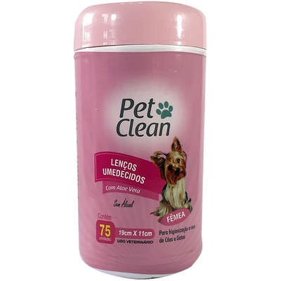 Lenços Umedecidos Fêmea Pet Clean 75 unidades
