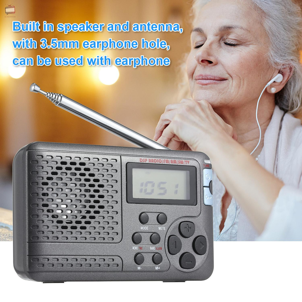 A Ready stock Portable Radio AM/FM/SW Pocket Radio with LCD Screen
