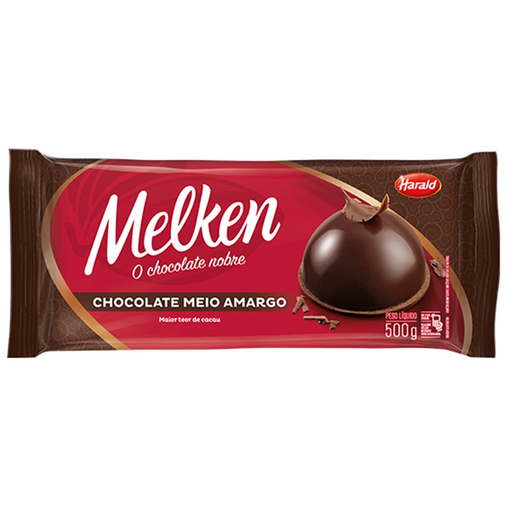 Barra de Chocolate Melken Meio Amargo 500g - Harald