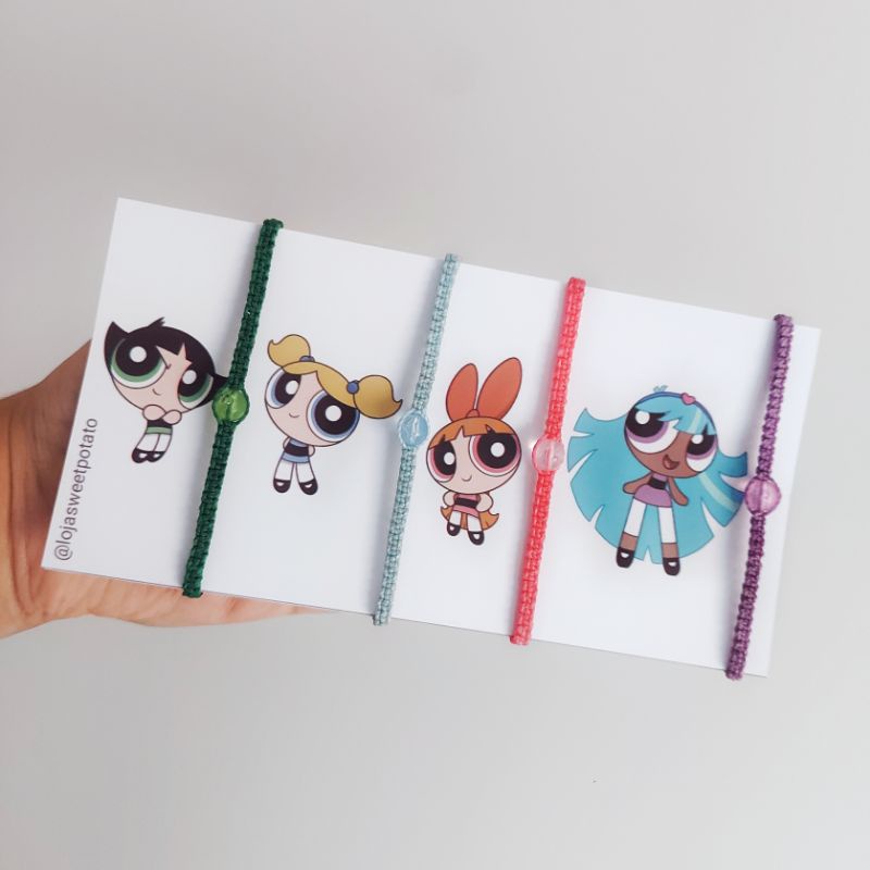 Pulseiras Meninas Super Poderosas | pulseiras da amizade The PowerPuff Girls quarteto