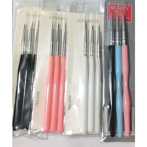 3 Pcs Nail Art Design Set Nail Art Liner Pincéis Dotting