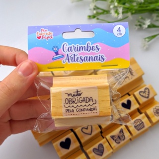 Carimbo decorativo para embalagens de venda envios delivery loja virtual caixa sacola kraft em Oferta na Shopee