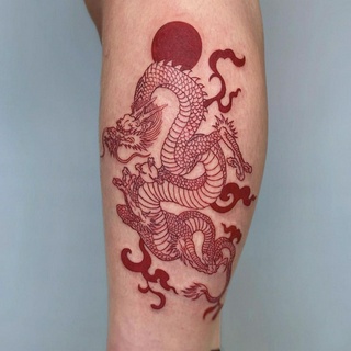 1 Tatuagem adesiva de tatuagem de cobra vermelha à prova d