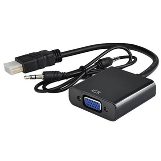 Cabo Adaptador Conversor Hdmi para Vga HDMI2VGA Pc Notebook com saida p2 de audio 20 cm
