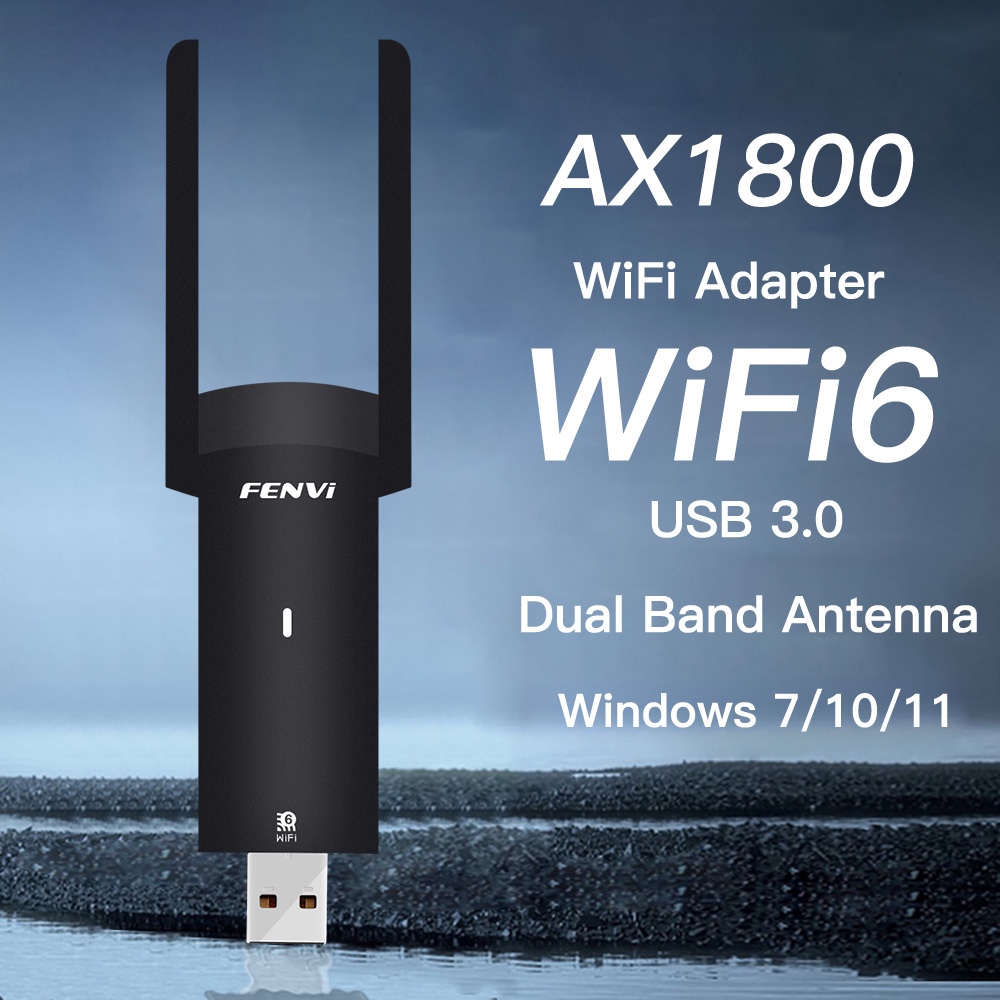 Adaptador usb wifi 6 1800mbps dongle wi fi sem fio 802 11ax dual band 2
