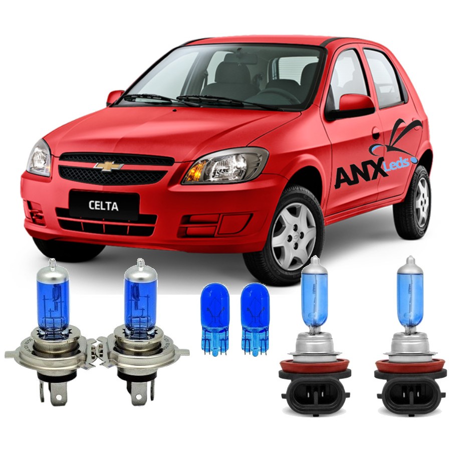 Kit Lampadas Super Branca Celta Farol Baixo/alto H4 + Hb4 em Oferta na Shopee
