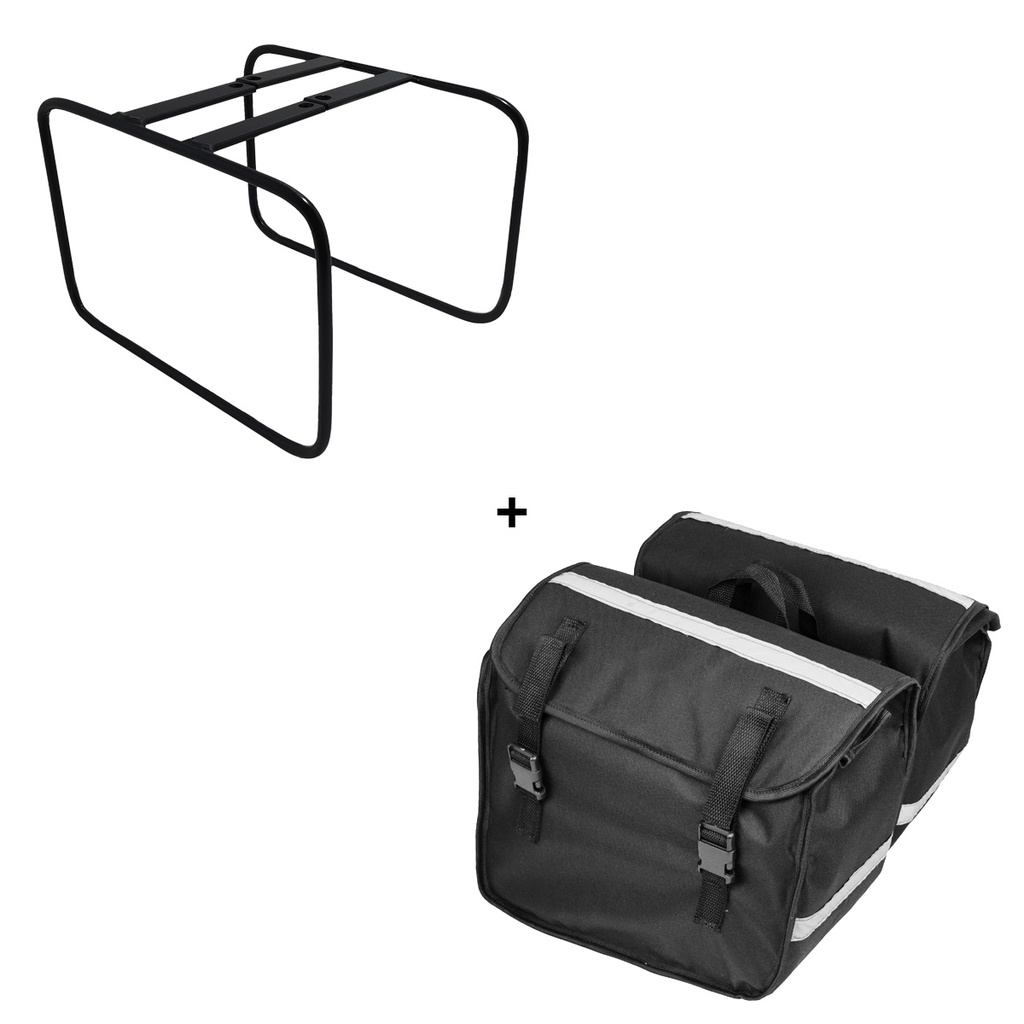 Kit Viagem Royal Enfield Interceptor 650 e Conti Gt650 Afastador + Alforge Lateral 615 Expansivo 21 à 26 Litros em Nylon