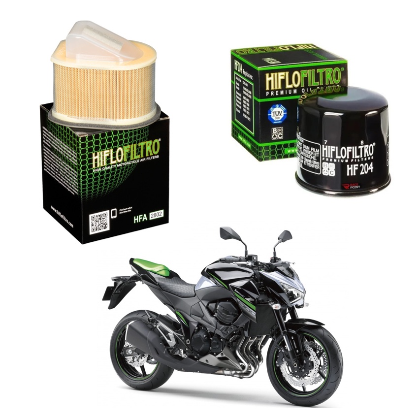 Kit filtros Hiflo ar e óleo HFA2802 + HF204 Kawasaki Z800 2013-2016
