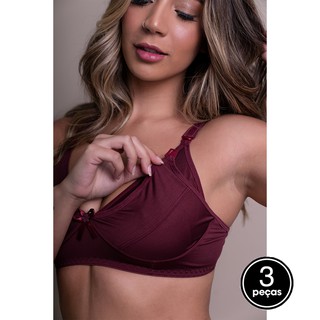 Promoção Kit 3 Sutiã Amamentação Pós Parto Gestante Conforto Atacado