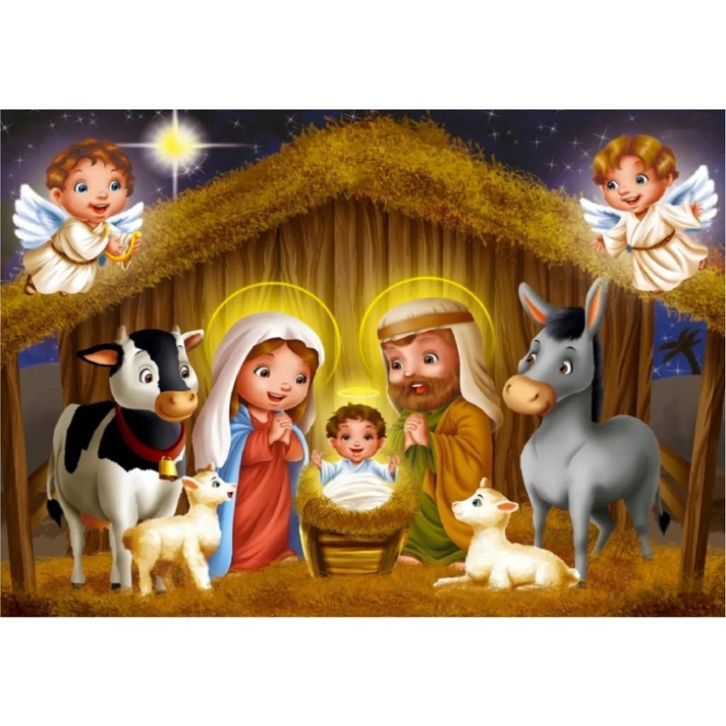 Painel GRANDE Lona Data Especial Natal Família Festa Presépio Comemoração