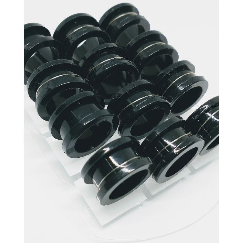 Alargador preto plástico acrílico 16mm piercing brinco expansor de orelha alargador acrílico 1 unidade