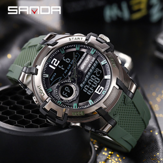 SANDA Relógio Esportivo Masculino Relógio à Prova D'água Exército Verde Analógico Militar Moda LED Digital Multifuncional Relógio Masculino em Oferta na Shopee