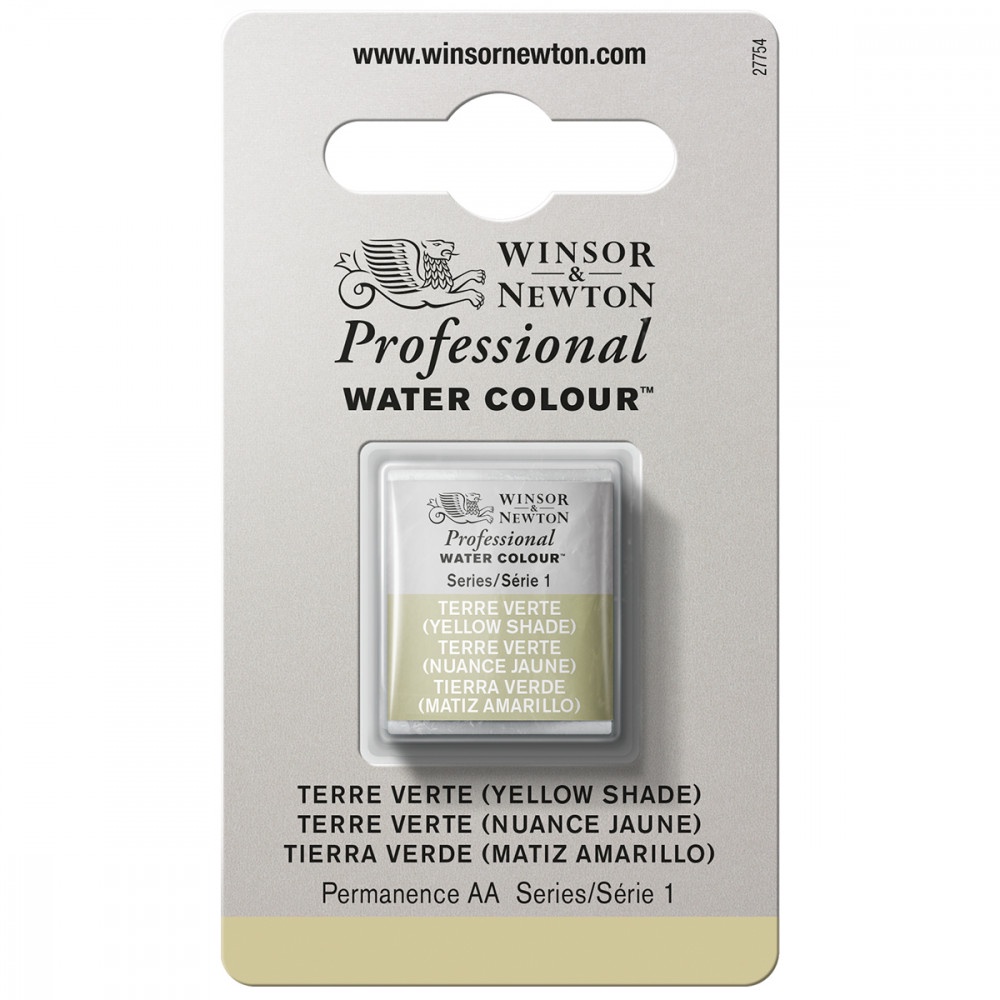 Tinta Aquarela Winsor & Newton Profissional Pastilha S1 638 Terre Verte Yellow