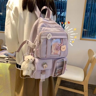 Mochila Feminina Escolar Passeio Coreano Grande Capacidade Com Chaveiro Impermeável em Oferta na Shopee