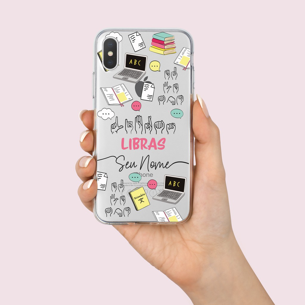 Capa Capinha de Celular Personalizada com sua Profissão - Libras em Oferta na Shopee