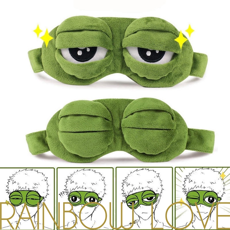 Máscara de Dormir Macia Portátil / Tapa Olho de Sapo Dormindo / Venda Divertida Unissex para Viagem/Dormir