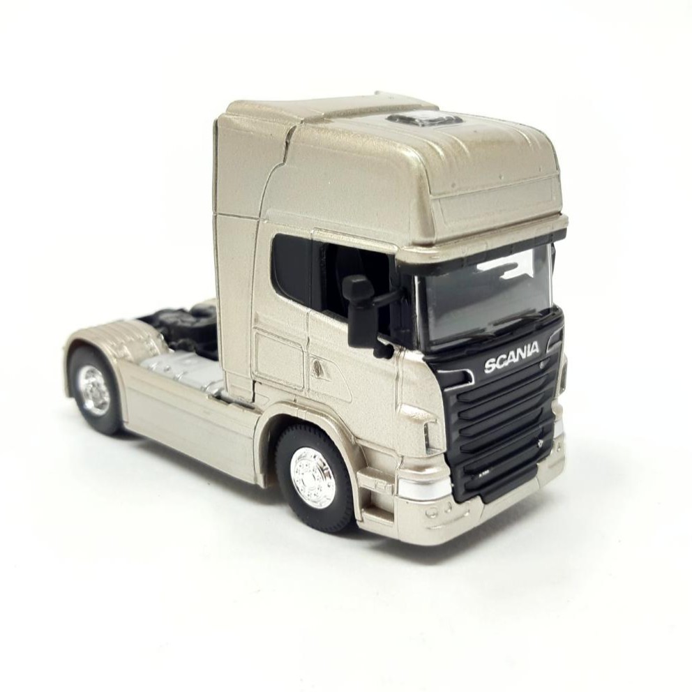 Miniatura Caminhão Scania V8 R730 Carreta Baú Escala 1-64