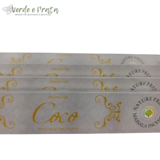 Incenso Indiano Massala Shankar Fragrância Coco 8 Varetas Série Nag Champa