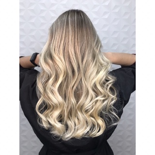 Loiro Ondulado Aplique Tic Tac Idêntico Ao Humano Mega Hair