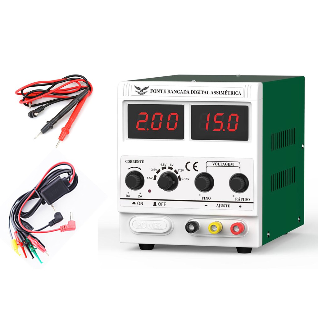 Fonte De Bancada Celular Digital Com Regulagem 0,5V-15V / 2A 110V