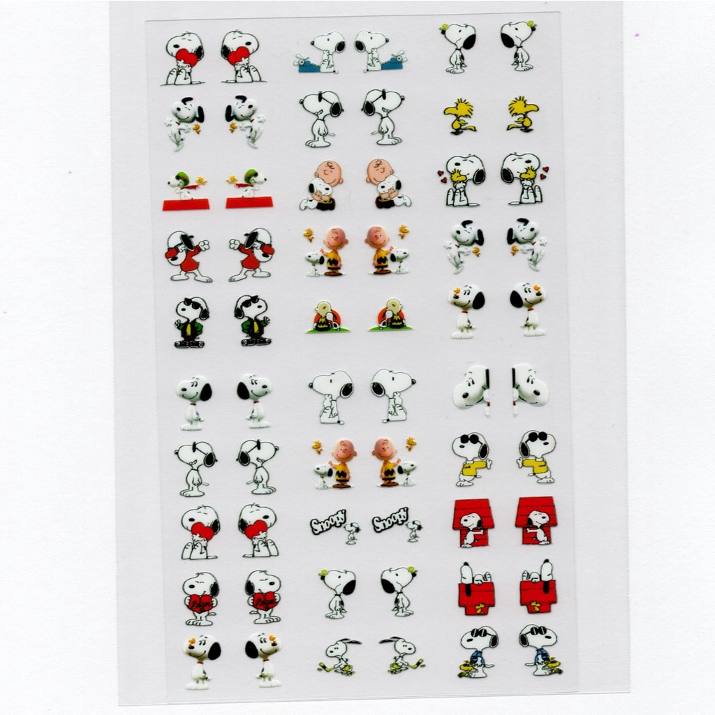 60 adesivos de unha 3D snoopy PRÉ PRONTO - modelo 534-2 personagem desenho