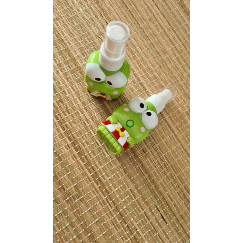 kit 2 Frasco Spray Keroppi Porta Liquido para Viagem ou carregar na Bolsa Reutilizável Portátil, bom para presentear, fofinho, decoração, utilidade, prático