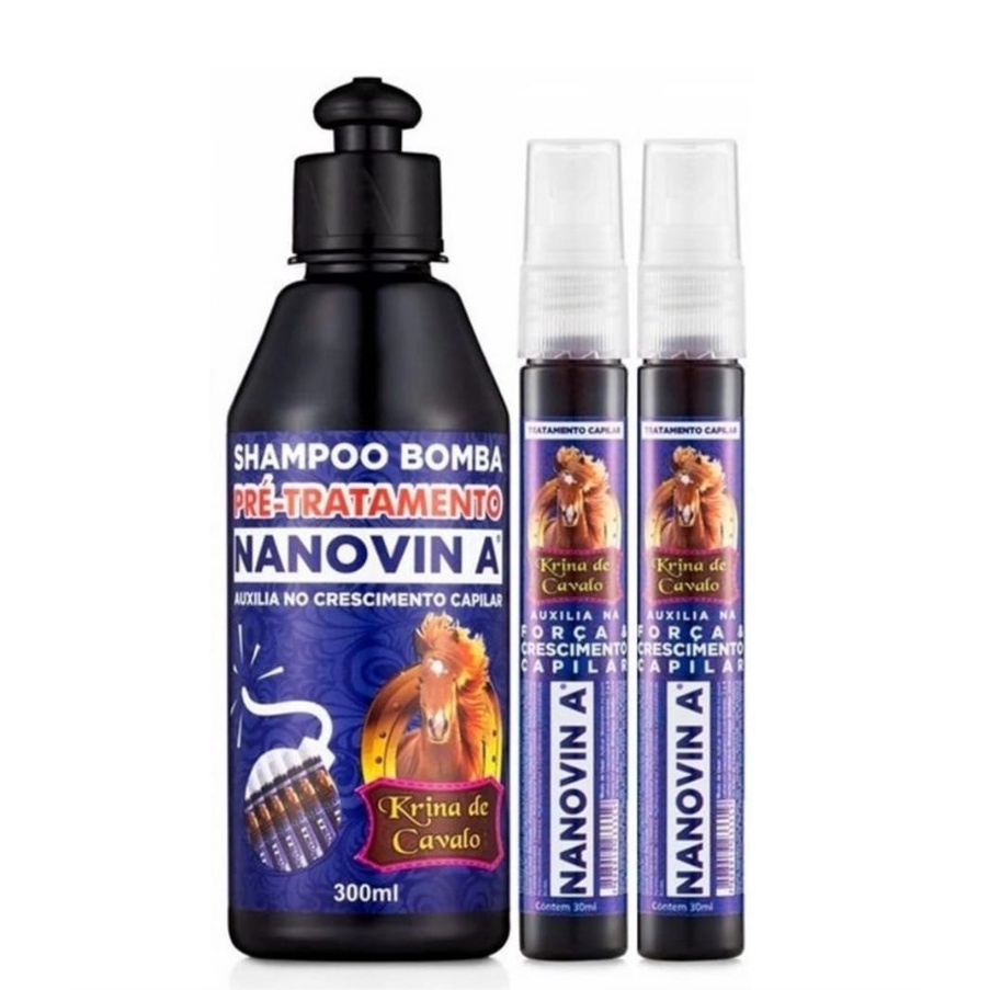 Nanovin A - Dupla  - 2 Tônico 30ml + 1 Shampoo 300ml
