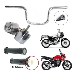 Kit Guidão CG 160 + Manopla Cargo C/ Roldana + Peso Pezinho PCX Cg Fan Start Titan 160/125/150