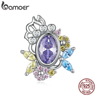 Bamoer Bead 925 Pingente De Prata Esterlina Jardim Secreto Roxo Para Jóias De Bricolage