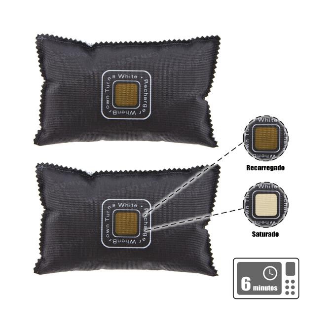 Sílica Gel 2 X 400g Saquinho Desumidificador Antimofo Sachê Reutilizável, Secar Melhor que Cloreto de Cálcio para Guarda Roupas, Carros, Câmeras Fotográficas