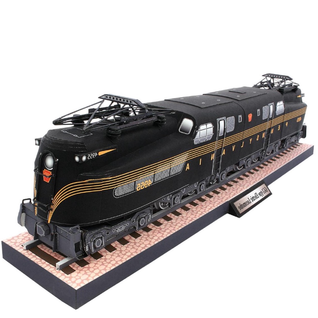 Quebra Cabeça 3D Trem Locomotiva Eletrica GG1 Colagem Papercraft Miniatura HAS BRASIL