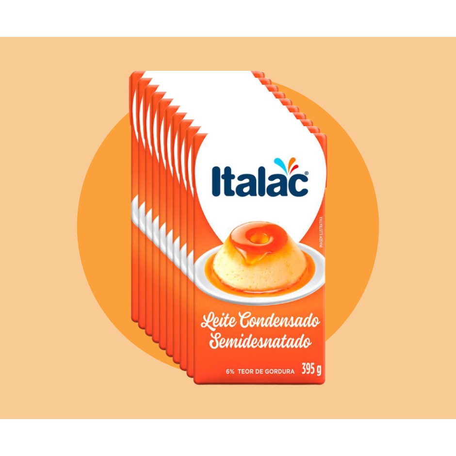 KIT 10 Leite Condensado ITALAC semidesnatado 395g CADA