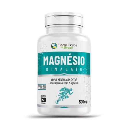 Malato De Magnésio 120 Cáps 500 mg ( Magnésio Dimalato ) - Floral Ervas do Brasil