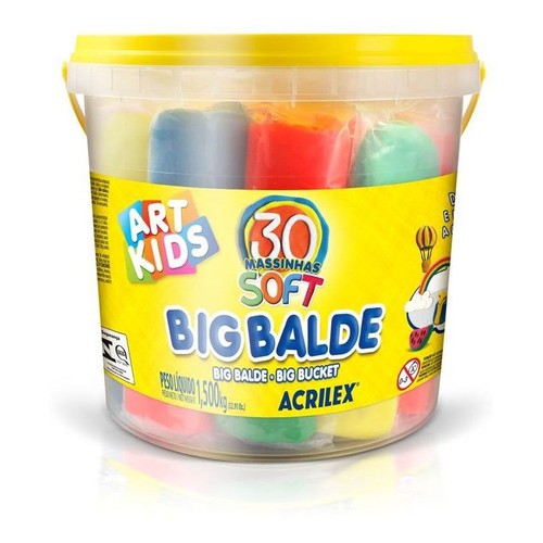 Massinha De Modelar Soft Big Balde 30 Massas - 1,5Kg - Acrilex 40023