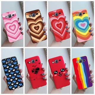 Capa De Celular Fosca Colorida Em Tpu Anti-Impacto Com Coração Para Samsung Galaxy J2 Prime / J5 Prime / J7 Prime