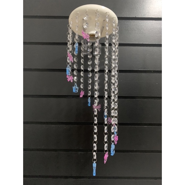 lustre espiral cristal acrílico laço e coroas quarto de menino e menina unissex crianças
