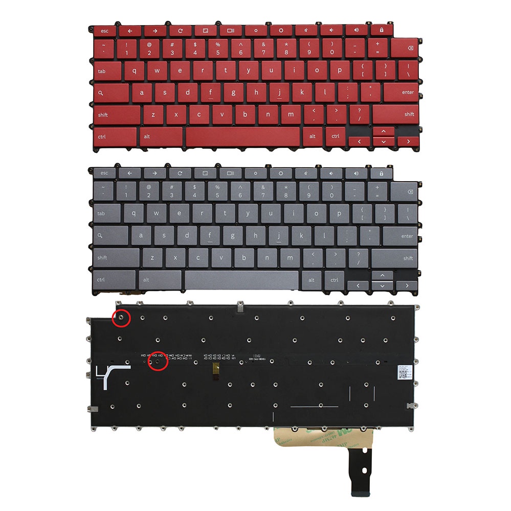 Novo Teclado Retroiluminado Vermelho/Cinza Americano Para Samsung Galaxy Chromebook XE930QCA