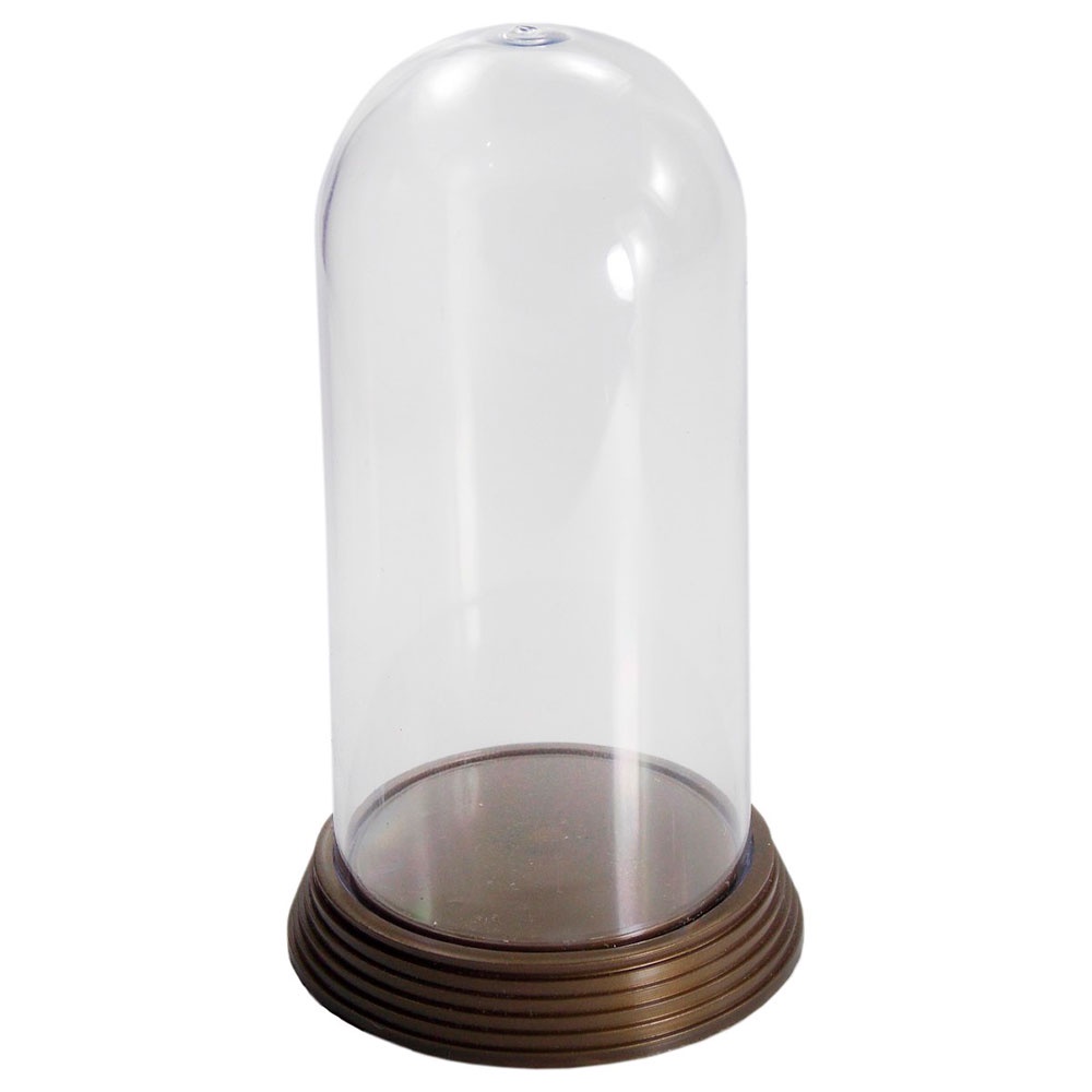 1 Cúpula Redoma Cápsula Acrílico Grande 20 cm Base Cor Ouro Velho ou "Cristal" transparente